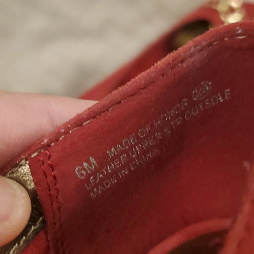 Aerosoles Heelrest Red Peep Toe Shoes 6M - Picture 7 of 7